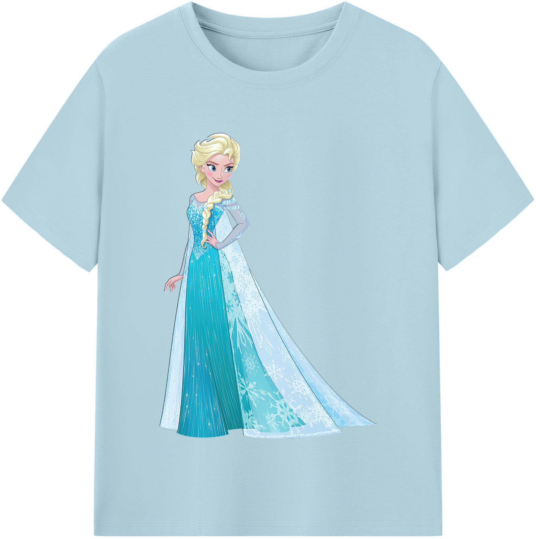 アナと雪の女王 アンナ エルサ Frozen Anna Elsa 綿100％半袖Tシャツ（フロントプリント）